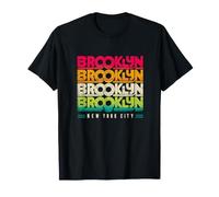 Brooklyn New York City Retro Typography Travel Art T-Shirt