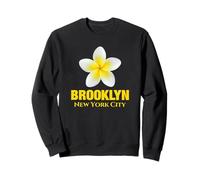 Brooklyn New York City Tropical Yellow Frangipani Flower Sweatshirt