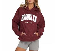 Brooklyn New York mignons sweats à capuche confortables graphiques décontractés hauts à capuche uni coupe ample pull à capuche drôle avec capuche tendance western workou cool Y2K gothique pour femme