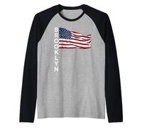 Brooklyn New York NY BKLN Queen B Brooky Cadeau souvenir local Manche Raglan