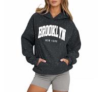 Brooklyn New York Sweat à capuche d'entraînement pour femme mignon décontracté à capuche vêtements d'automne pour femmes lettres graphiques tenues preppy, pull Workou Esthétique Y2K avec motifs 2025