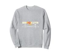 Brooklyn Pride : Horizon emblématique du Pont pour Les Amoureux de la Ville Sweatshirt, Unisexe pour Adultes, Gris Chiné, M