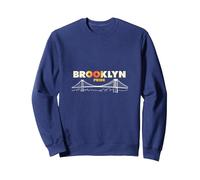 Brooklyn Pride : Horizon emblématique du Pont pour Les Amoureux de la Ville Sweatshirt, Unisexe pour Adultes, Bleu Marine, S