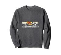 Brooklyn Pride : Horizon emblématique du Pont pour Les Amoureux de la Ville Sweatshirt, Unisexe pour Adultes, Chiné Foncé, XXL