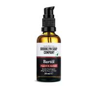 Brooklyn Soap Company, Huile à barbe 50 ml - Pour l'entretien quotidien de la barbe - Pour tous les types de barbe - Beard Oil en format de voyage - Cadeau pour hommes - Etiquette allemande