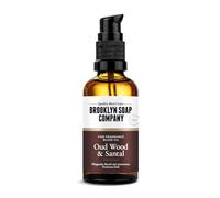 Brooklyn Soap Company, Huile à barbe Blue Amber & Cedar - 50 ml - Huile nourrissante pour homme - Pour l'entretien quotidien de la barbe - Huile de barbe en format voyage idéale comme cadeau pour les