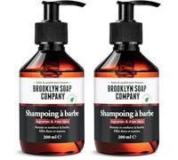 Brooklyn Soap Company, Shampooing à barbe 200 ml - Savon à barbe pour hommes pour le nettoyage quotidien & les soins de la barbe - Réduit les pellicules & les démangeaisons - Etiquette française