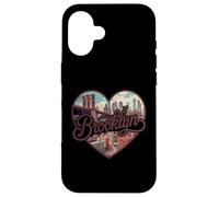Brooklyn Vintage Heart T-Shirt - Retro NYC Bridge Souvenir Coque pour iPhone 16