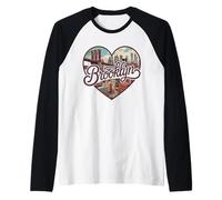 Brooklyn Vintage Heart T-Shirt - Retro NYC Bridge Souvenir Manche Raglan