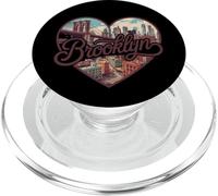 Brooklyn Vintage Heart T-Shirt - Retro NYC Bridge Souvenir PopSockets PopGrip pour MagSafe