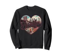 Brooklyn Vintage Heart T-Shirt - Retro NYC Bridge Souvenir Sweatshirt