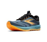 BROOKS Homme Revel 7 Sneaker, Bleu Orage/Noir/Orange Pop, 44 EU