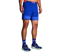 BROOKS 211454452 High Point 7" 2-in-1 Short Shorts Homme Dark Aegean/Bright Orange Taille 35