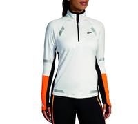BROOKS 221686167 Run Visible 1/2 Zip 2.0 Sweatshirt Femme Ecru/Fluoro Flash/Black Taille 20