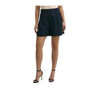Brooks Brothers - Belted Pleated Linen Short - Femme - Shorts - Bleu - Taille: 36 FR