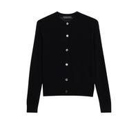 Brooks Brothers - Cardigan Col Ras du Cou en Viscose Pointelle - Femme - Pulls - Noir - Taille: 42 FR