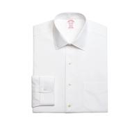 Brooks Brothers - Chemise Oxford Pinpoint Supima Infroissable Coupe Standard avec Col Ainsley - Homme - Chemises - Blanc - Taille: XL