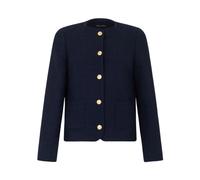 Brooks Brothers - Collarless Gold Buttons Wool Jacket - Femme - Vestes - Bleu - Taille: 44 FR