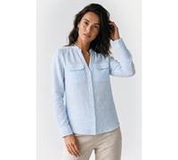 Brooks Brothers Corean Collar Shirt Linen Sky Blue Taille: S | Manches longues Outlet | Femme | Blanche