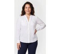 Brooks Brothers Corean Collar Shirt Linen White Taille: L | Manches longues Outlet | Femme | Blanche