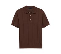 Brooks Brothers - Cotton Linen Knit-Polo - Homme - Pulls - Brun - Taille: M