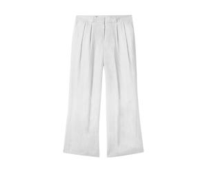 Brooks Brothers, Femme, Pantalons, Blanc, Taille: 36 FR Pantalon en lin irlandais