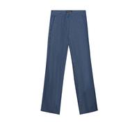 Brooks Brothers, Femme, Pantalons, Bleu, Taille: 36 FR Straight Fit Cotton Linen Pantalons