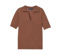 Brooks Brothers, Femme, Pulls, Brun, Taille: 36 FR Polo en maille mélangée soie avec col Johnny