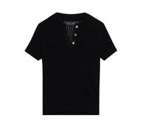 Brooks Brothers, Femme, Pulls, Noir, Taille: 42 FR Pointelle Viscose Henley Knit Polo