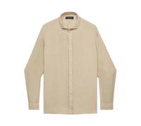 Brooks Brothers, Homme, Chemises, Beige, Taille: M Chemise Slim Fit en Lin à Col Italien