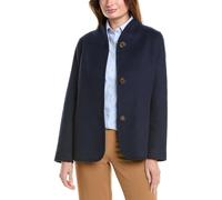 Brooks Brothers Manteau brossé double face en laine mélangée pour femme, bleu marine, Small