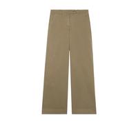 Brooks Brothers - Pantalon Large en Sergé de Coton - Femme - Pantalons - Vert - Taille: 44 FR
