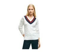 Brooks Brothers - Pull de tennis en coton Supima - Femme - Pulls - Blanc - Taille: 40 FR