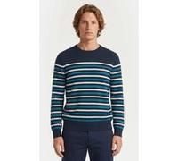Brooks Brothers Stripes Logoed Crewneck Supima Cotton Blue Taille: XL | Pulls Outlet | Homme | Bleu