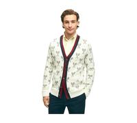 Brooks Brothers - Supima coton Racquet motif Cardigan - Homme - Pulls - Beige - Taille: L