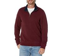 Brooks Brothers Sweat-shirt double face en coton stretch demi-zippé pour homme, bordeaux, Medium
