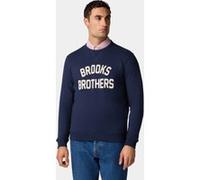 Brooks Brothers Terry Logo-embroidered Crewneck Sweatshirt Navy Taille: XL | Pulls Outlet | Homme | Bleu