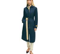 Brooks Brothers - Trench-coat en coton déperlant - Femme - Manteaux - Bleu - Taille: 38 FR