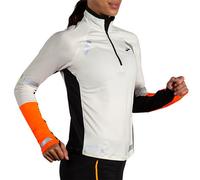 Brooks Course Visible 1/2 Zip 2.0 Femme M Orange/Blanc