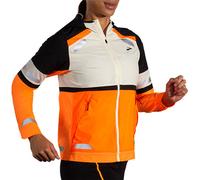 Brooks Sports Veste Femme Run Visible Jacket 2.0 Orange/Blanc/Noir Taille XS