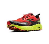 Brooks Homme Cascadia 18 Sneaker, Cherry Tomato Lime Black, 42.5 EU