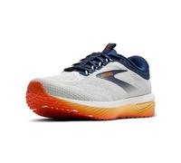 BROOKS Homme Revel 7 Sneaker, Blanc/Cabanon/Orange, 46.5 EU