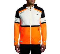 Brooks Veste Run Visible Jacket 2.0 Homme Écru/Fluoro Flash/Noir Taille 30