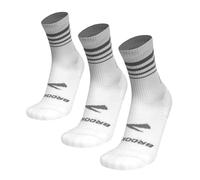 Brooks Run-In Crew Lot de 3 paires de chaussettes de course à pied avec ajustement confortable pour homme et femme, blanc, Large