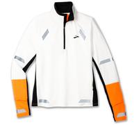 BROOKS 221686167 Run Visible 1/2 Zip 2.0 Sweatshirt Femme Ecru/Fluoro Flash/Black Taille 35