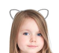 brooksnaji Abrania pour les oreilles de chat Kids, bandeau d'oreille de chat - Canda de strass pour chat en métal,Accessoires pour cheveux accessoires de scène photo, coiffe