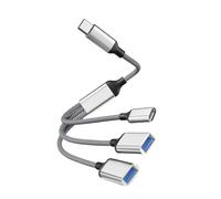 brooksnaji Câble USB Divisé | Extender Hub - Dock D'extension De Téléphone Portable, Dock D'extension D'ordinateur 3 en 1, Splitter De Câble D'extension USB, USB Multiport Extender