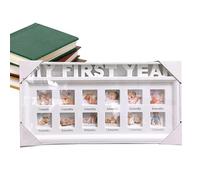 brooksnaji Cadre photo de première année de bébé,cadre de première année de bébé - Cadre photo d'affichage de 12 mois,Cadres photo alphabet, cadre de pépinière souvenir de bébé pour mur, table