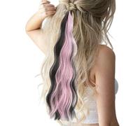 brooksnaji Extensions de tresses pour femmes, queue de cheval enveloppante - Queue de cheval tressée naturelle Wrap Queue de cheval avec cravate élastique,Perruque synthétique longue tressée, faux