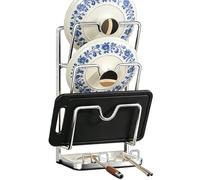 brooksnaji Organisateur de Couvercles - Acier Inoxydable Multi-Couche À Gain De Place - Support Pour Couvercles De Pot De Plan De Travail - Pour Armoire, Planche À Découper, Vaisselle Et
